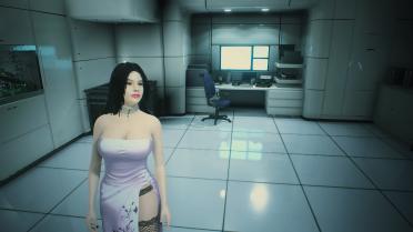 Ada & Claire Chinese Style White Cheongsam With Black Stockings (No Gloves)